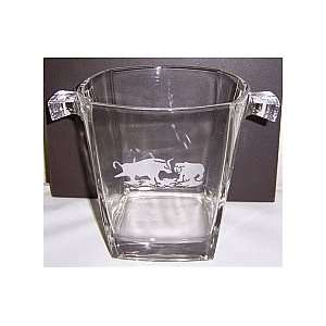  Bull & Bear Glass Crystal Ice Bucket: Kitchen & Dining