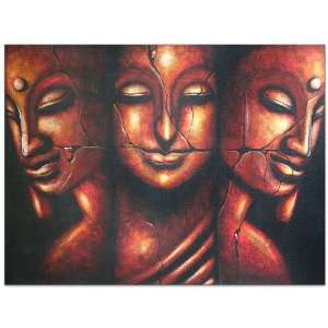  Three Ancient Buddha Heads~Paintings~Art~Canvas: Home 