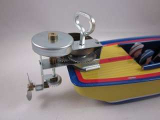 Wind Up Tin Retro vtg style Speed Boat Outboard Motor  