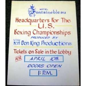  Don King Vintage U.s. Boxing Championships Promo Sign 