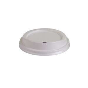  Hot Cup Lid, White non compostable plastic, fits 8 oz hot 