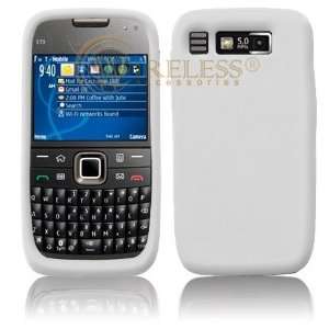    WHITE Soft Silicone Skin Cover Case for Nokia E73 