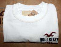 NEW HOLLISTER HCO MUSCLE SLIM FIT LONG SLEEVE T SHIRT 1922 LOGO WHITE 