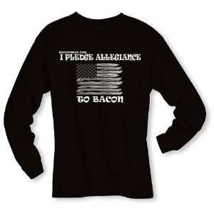 Pledge Allegiance To Bacon Long Sleeve Shirt (Size S Small, Flavor 