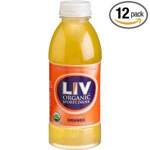 LIV Organic Sports Drink, Orange, 16.9 Ounce Bottles (Pack of 12 