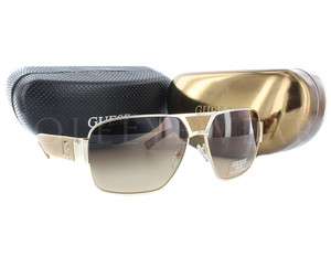 NEW Guess GU 6608 GLD 34 Gold Tone Sunglasses  