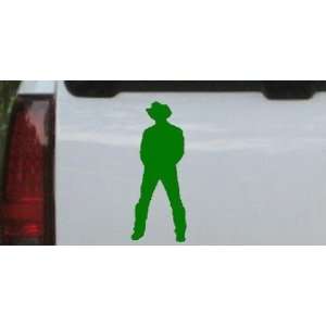 Cowboy Western Car Window Wall Laptop Decal Sticker    Dark Green 30in 