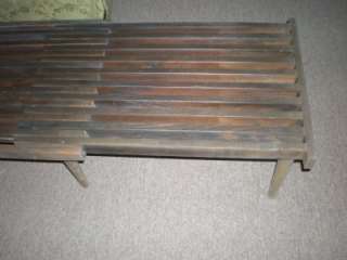   Modern Mid Century Slat Bench Expandable 8 Feet Long! Eames Era  