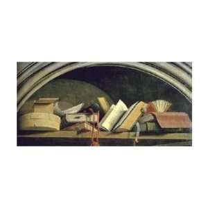 Master Of The Aix Annunciation   Still Life Shelf With Books Giclee 