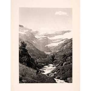 1904 Photogravure Pyrenees Cirque Gavarnie Mountain Landscape Glacier 