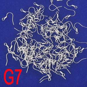 G7 Wholesale 50 1000PCS Silver Plated Plain Jewelry Hook Findings 