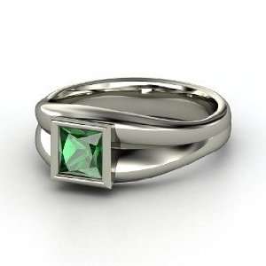  Akari Ring, Princess Emerald Platinum Ring: Jewelry