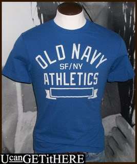 Mens Old Navy SF/NY Athletics T Shirt S, M, L NWT Blue White Tee..NEW 