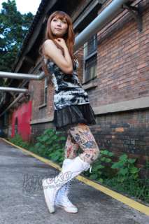 KERA PUNK EMO Gothic Goth KNEE HIGH Canvas Sneaker Boot SIZE 38 39 