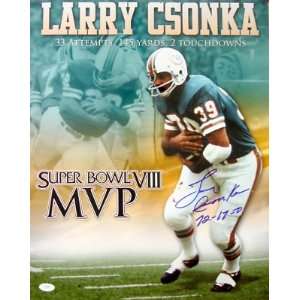  Autographed Larry Csonka Picture   16x20 JSA Sports 