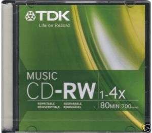 10 Pak TDK DIGITAL AUDIO MUSIC CD RW 80 Min  