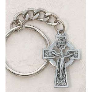  Pewter Keychain (Key Ring) Jesus Christ on Crucifix, Cross 