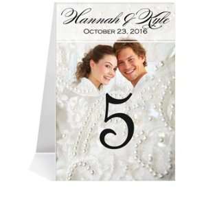  Photo Table Number Cards   Wedding Dress Pearls #1 Thru 