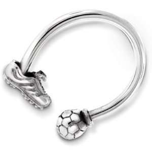  Soccer Ball & Shoe Sterling Silver Key Ring: Cell Phones & Accessories
