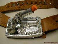 1959 MATTEL DERRINGER CAP GUN BUCKLE W/ SHOOTIN SHELL BELT & HOLSTER 