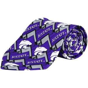   State Wildcats Purple White Block Pattern Tie