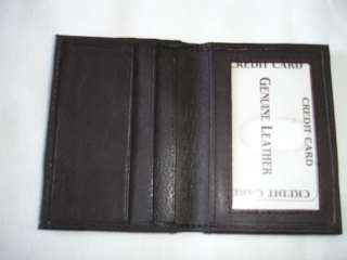 Men Dark Brown Leather Three ID Card Student Wallet New  