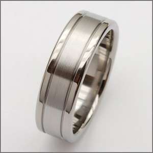 Dome New Mens polished Titanium Engagement Ring Promise Wedding Band 