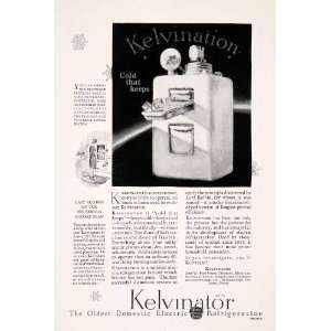  1927 Ad Kelvinator Refrigerator Household Appliance 
