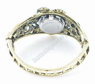 Wholesale 6Pcs Flower Crystal Cuff Bracelet Watch A14  