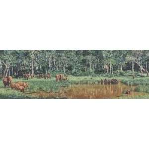  Simon Combes   Forest Waterhole Canvas: Home & Kitchen