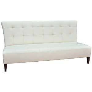  Beverly Eggshell Bicast Leather Sofa