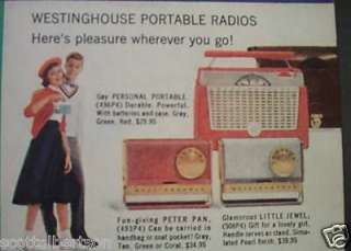 BIG WESTINGHOUSE RADIO TELEVISION VINTAGE AD 1955  