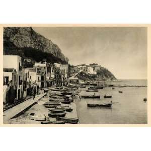  1927 Capri Italy Island Marina Grande Boats Buildings 