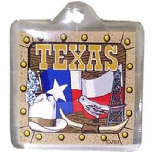  382811   Texas Keychain Lucite Flag/Bird/Hat Case Pack 96 