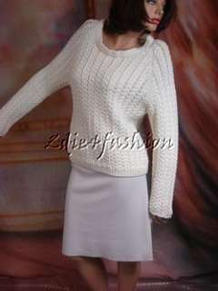 1350 New PRINGLE Winter Off White Merino Wool Intricate Knit Sweater 