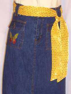 Indigo Blue 36 Long Modest Denim Jean Skirt Size 26!  