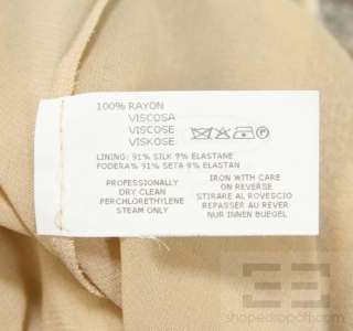   Brown & Taupe Sequin Silk Striped Accordion Pleat Trapeze Dress Sz 38