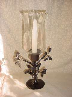  Taper Candle Shade Lantern with Oak Leaves and Acorns  