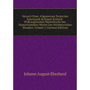   Mundart, Volume 1 (German Edition) Johann August Eberhard Books