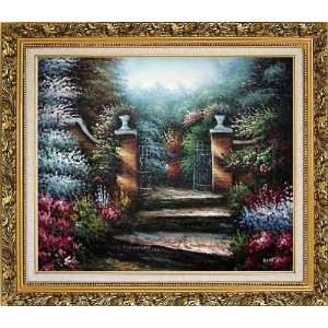  Amazing Garden Entrance Oil Painting, with Ornate Antique 
