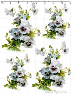 De Klein 67 Shabby Vntg Style Beautiful White Floral Chic 4 Decals