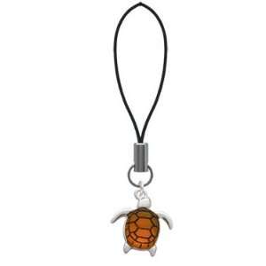  Silver Turtle with Amber Resin Body Cell Phone Charm Arts 