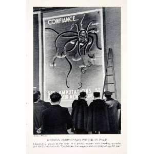  1941 Print German Propaganda Vichy France Paris World War 