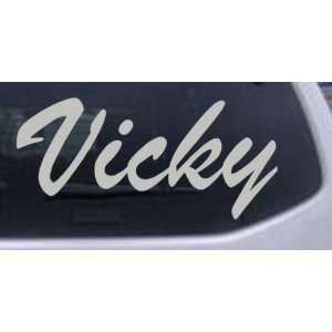  Vicky Car Window Wall Laptop Decal Sticker    Silver 18in 