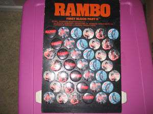 Rambo II Sylvester Stallone Pins on Original Card  