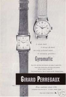   Perregaux Gyromatic Watches Vintage Watch Advertisement Print Ad