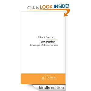 Des portes (French Edition) Johann Docquin  Kindle 
