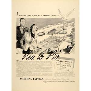  1937 Ad American Express Travel Cruise Ship Panama 