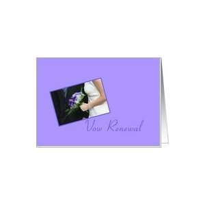  Vow Renewal Invitation   bride and purple bouquet Card 