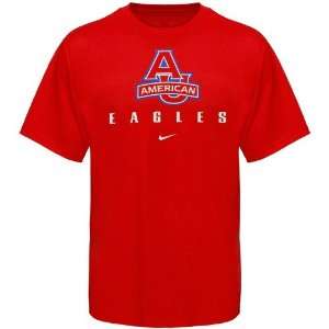  Nike American Eagles Red Basic Logo T shirt Sports 